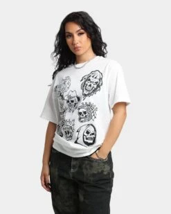 Rats Get Fat All Over Skull T-Shirt White