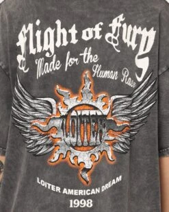 Loiter Fury Vintage T-Shirt Charcoal 14 Loiter Fury Vintage T-Shirt Charcoal -Culture Kings 02037124 YC300 womens 0050