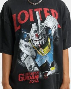 Loiter X Gundam Gundam Vintage T-Shirt Vintage Black -Culture Kings 02037547 YV009 womens 0030