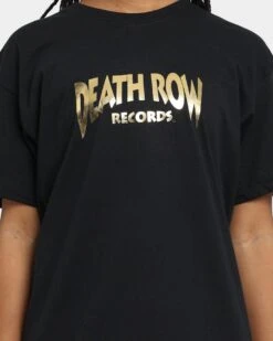 Deathrow Records Deathrow Logo T-Shirt Black/Gold -Culture Kings 02037704 YB003 womens 0030