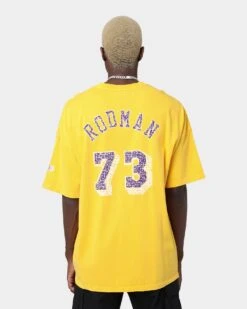 Mitchell & Ness Los Angeles Lakers Dennis Rodman #34 N&N Oversized T-Shirt Faded Yellow 12 Mitchell & Ness Los Angeles Lakers Dennis Rodman #34 N&N Oversized T-Shirt Faded Yellow -Culture Kings 02038022 YY072 mens 0040