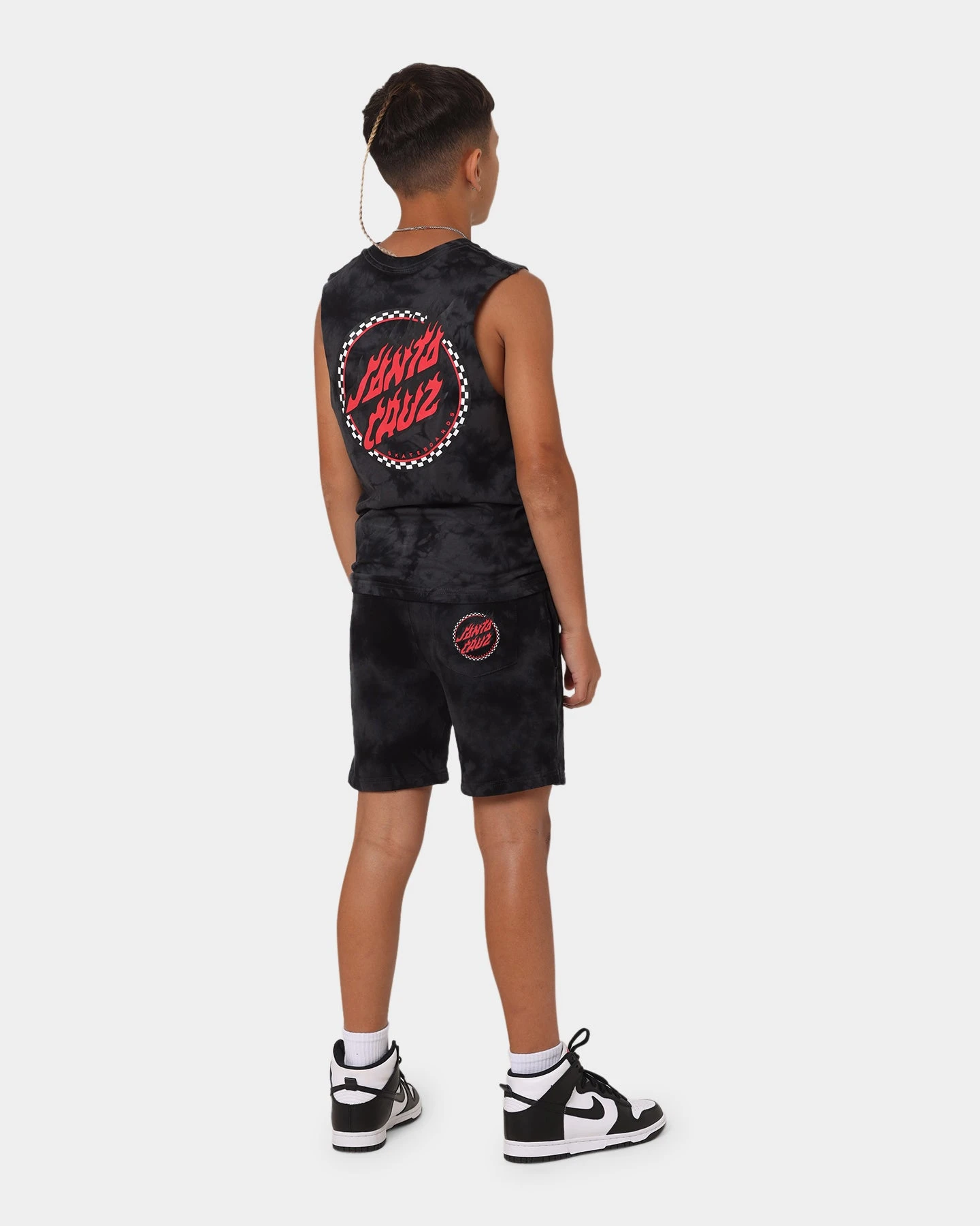 Santa Cruz Kids' Checked Out Flamed Dot Muscle T-Shirt Black/Black Tie Dye 5 Santa Cruz Kids' Checked Out Flamed Dot Muscle T-Shirt Black/Black Tie Dye - Image 3