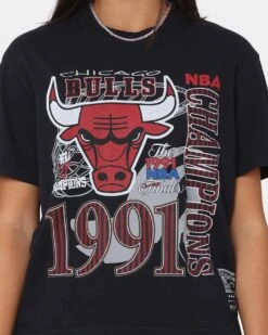Mitchell & Ness Women's Chicago Bulls Vintage '91 Finals T-Shirt Faded Black -Culture Kings 02038861 YB554 womens 0030