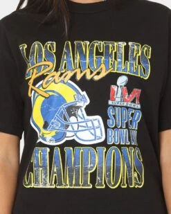 Majestic Athletic Los Angeles Rams Helmet Champion T-Shirt Black -Culture Kings 02038869 YB001 womens 00030