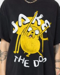 American Thrift X Adventure Time Jake The Dog Vintage T-Shirt Black Wash -Culture Kings 02039497 YB295 womens 0040
