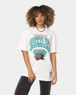 Mitchell & Ness Vancouver Grizzlies XL Arch Vintage T-Shirt Vintage White