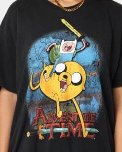 American Thrift X Adventure Time What Time Is It Vintage T-Shirt Black Wash -Culture Kings 02039564 YB295 womens 0040