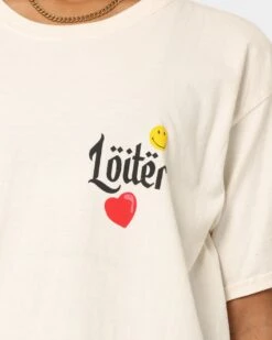 Loiter X Smiley Live Laugh Loiter T-Shirt Off White 11 Loiter X Smiley Live Laugh Loiter T-Shirt Off White -Culture Kings 02040174 YO007 womens 0030