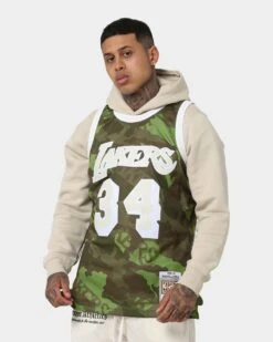 Mitchell & Ness Los Angeles Lakers '96-'97 Camo Swing Jersey Green Camo