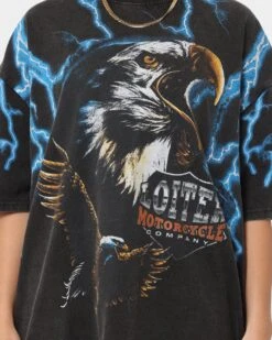 Loiter Lightning Eagle Vintage T-Shirt Black Wash -Culture Kings 02040511 YB295 womens 0040