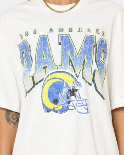 Majestic Athletic Los Angeles Rams Helmet Arch T-Shirt Vintage White -Culture Kings 02040940 YV003 womens 0030