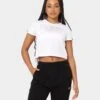 Crooks & Castles Foil Logo Oversized Crop T-Shirt White -Culture Kings 02041178 YW100 womens 0010