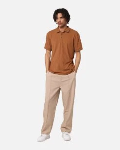 XXIII Luis Rib Polo Shirt Brown -Culture Kings 02041181 YX300 mens 0020