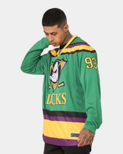 Majestic Athletic Anaheim Ducks 30 Throwback Mighty Ducks Jersey Green -Culture Kings 02041185 YG600 mens 0060