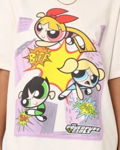 American Thrift X Powerpuff Girls Heavyweight Action Vintage T-Shirt Off White -Culture Kings 02041331 YO007 womens 0040