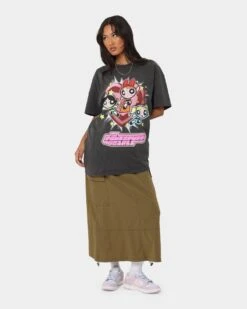 American Thrift X Powerpuff Girls Powerpuff Group Vintage T-Shirt Black Wash -Culture Kings 02041334 YB295 womens 0030