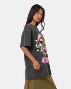 American Thrift X Powerpuff Girls Powerpuff Group Vintage T-Shirt Black Wash -Culture Kings 02041334 YB295 womens 0060