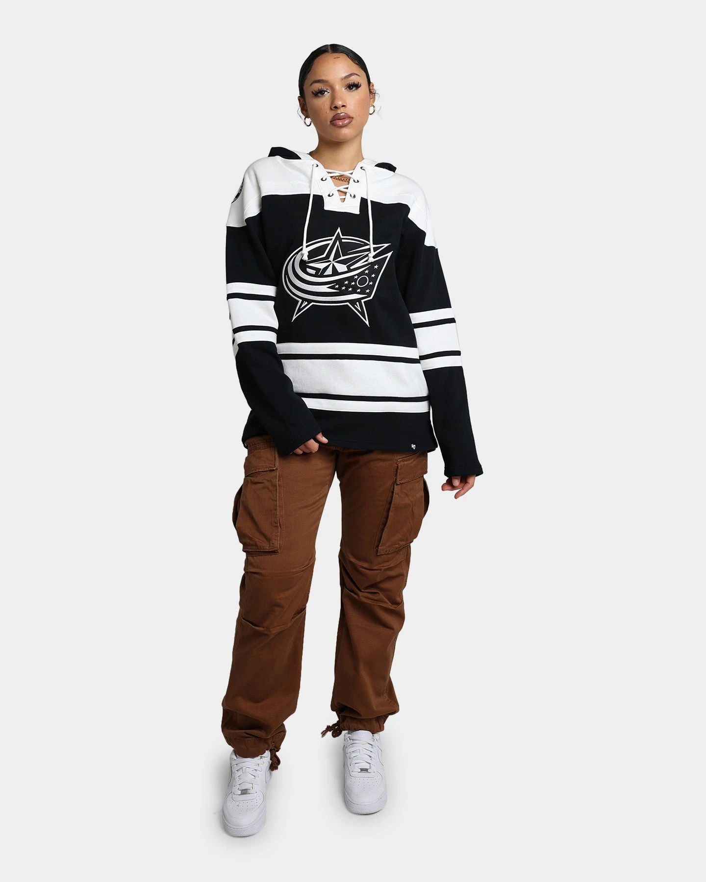 '47 BRAND 47 Brand Columbus Blue Jackets Superior Lacer Hoodie Jet Black 4 '47 BRAND 47 Brand Columbus Blue Jackets Superior Lacer Hoodie Jet Black - Image 2