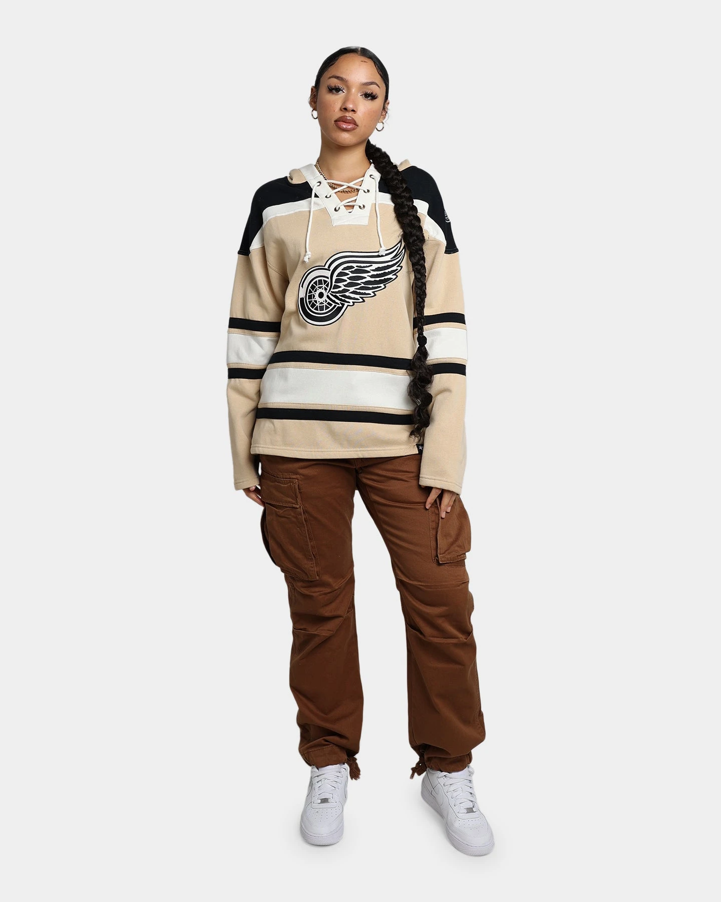 '47 BRAND 47 Brand Detroit Pistons Superior Lacer Hoodie Khaki 4 '47 BRAND 47 Brand Detroit Pistons Superior Lacer Hoodie Khaki - Image 2