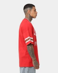 Majestic Athletic San Francisco 49ers Sport Stripe Oversized Vintage T-Shirt Red -Culture Kings 02041777 YR001 mens 0050