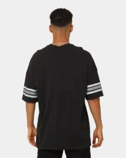 Majestic Athletic Las Vegas Raiders Sport Stripe Sleeve Oversized Vintage T-Shirt Faded Black -Culture Kings 02042235 YB554 mens 0040