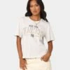 Majestic Athletic Women's New York Yankees Boxy T-Shirt Vintage White Marle -Culture Kings 02042382 YV109 womens 0010