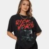 Goat Crew X Rick And Morty Night Family Vintage T-Shirt Washed Black -Culture Kings 02042413 YW607 womens 0010