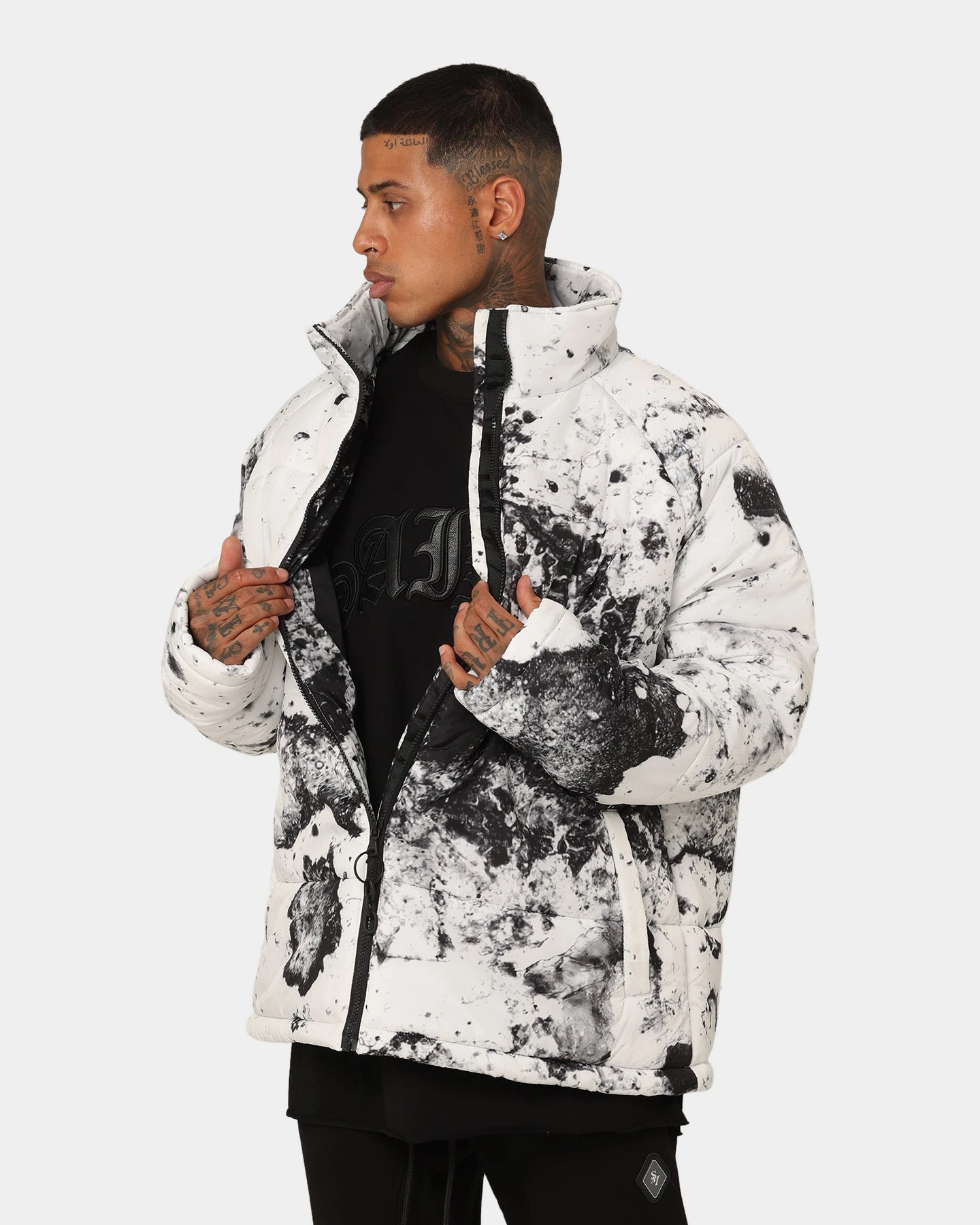 Saint Morta Acid Puffer Jacket White/Grey/Black 8 Saint Morta Acid Puffer Jacket White/Grey/Black - Image 6