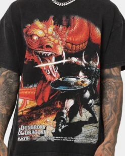 Rats Get Fat X Dungeons And Dragons Basic Rules Heavyweight Vintage T-Shirt Black -Culture Kings 02043111 YB001 mens 0040