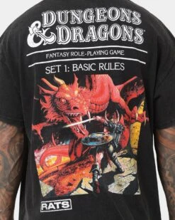 Rats Get Fat X Dungeons And Dragons Basic Rules Heavyweight Vintage T-Shirt Black -Culture Kings 02043111 YB001 mens 0050