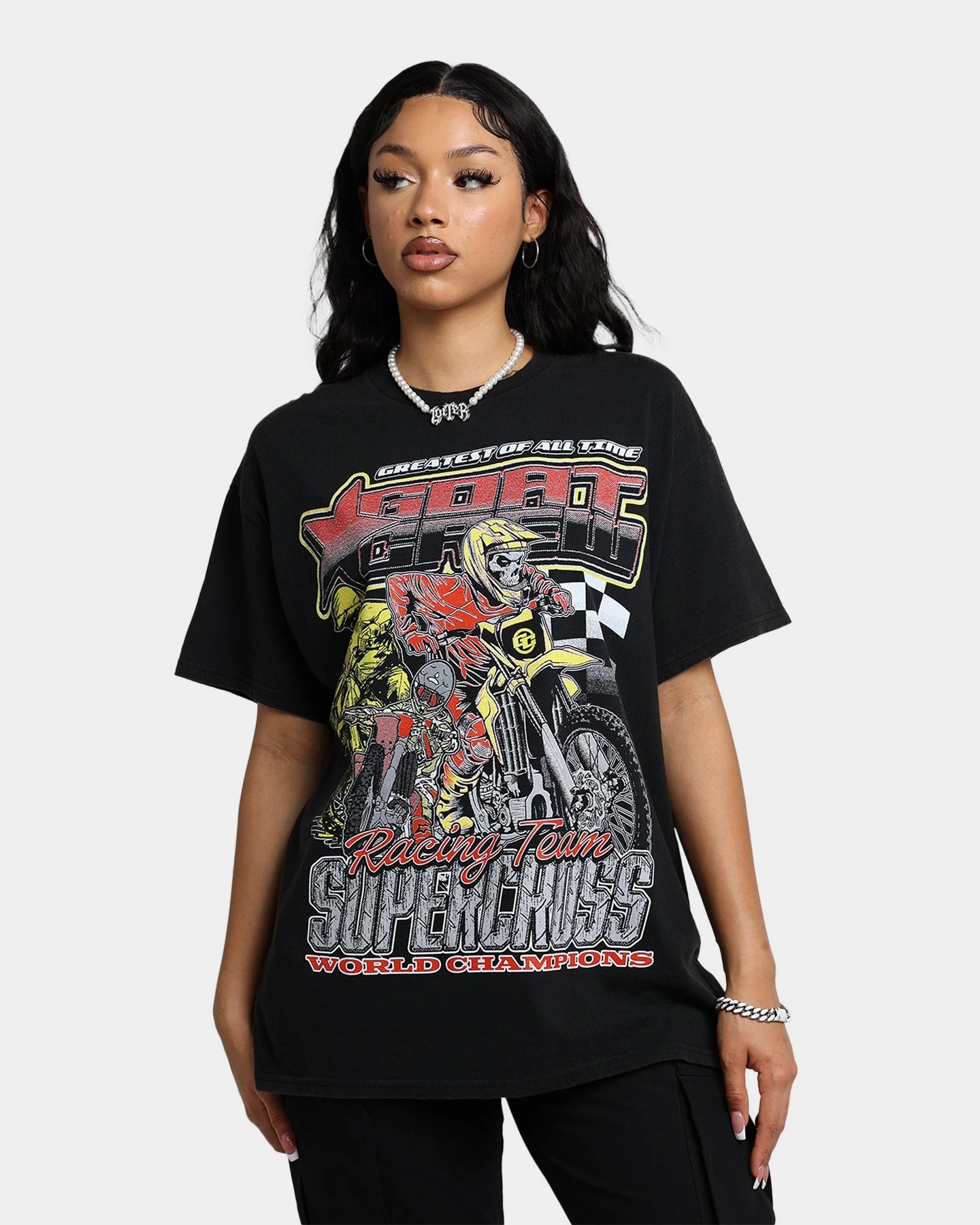 Goat Crew Supercross Racing Team Vintage T-Shirt Black Wash 3 Goat Crew Supercross Racing Team Vintage T-Shirt Black Wash