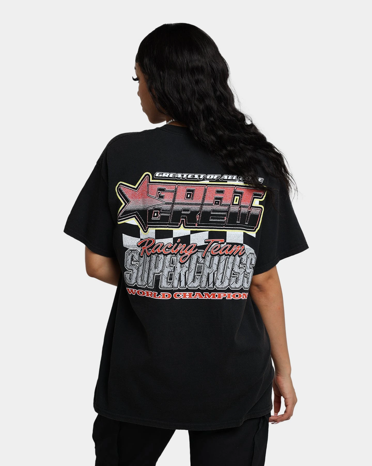 Goat Crew Supercross Racing Team Vintage T-Shirt Black Wash 4 Goat Crew Supercross Racing Team Vintage T-Shirt Black Wash - Image 2