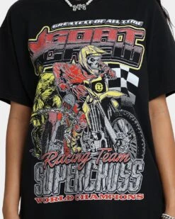 Goat Crew Supercross Racing Team Vintage T-Shirt Black Wash 13 Goat Crew Supercross Racing Team Vintage T-Shirt Black Wash -Culture Kings 02043140 YB295 womens 0040