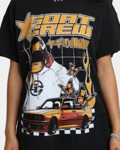 Goat Crew Flaming Racer Vintage T-Shirt Black Wash -Culture Kings 02043151 YB295 womens 0030