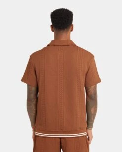 XXIII Danny Knit Polo Shirt Brown -Culture Kings 02043190 YX300 mens 0040