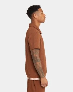 XXIII Danny Knit Polo Shirt Brown -Culture Kings 02043190 YX300 mens 0050