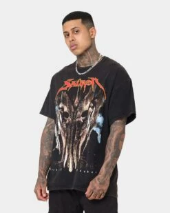 American Thrift X The Lord Of The Rings Sauron Vintage T-Shirt Washed Black