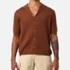 XXIII Terry Knit Button Up Shirt Brown -Culture Kings 02043218 YX300 mens 0010