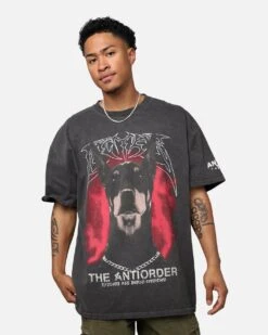 Loiter X The Anti Order Anti Tour Vintage T-Shirt Black Wash