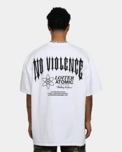Loiter No Violence Vintage T-Shirt White -Culture Kings 02043985 YW100 mens 0050