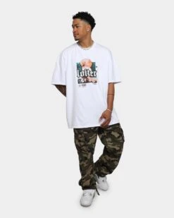 Loiter No Violence Vintage T-Shirt White -Culture Kings 02043985 YW100 mens 0080