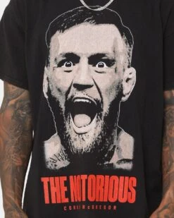 UFC By Goat Crew Conor McGregor Face Vintage T-Shirt Black Wash -Culture Kings 02044544 YB295 mens 0030