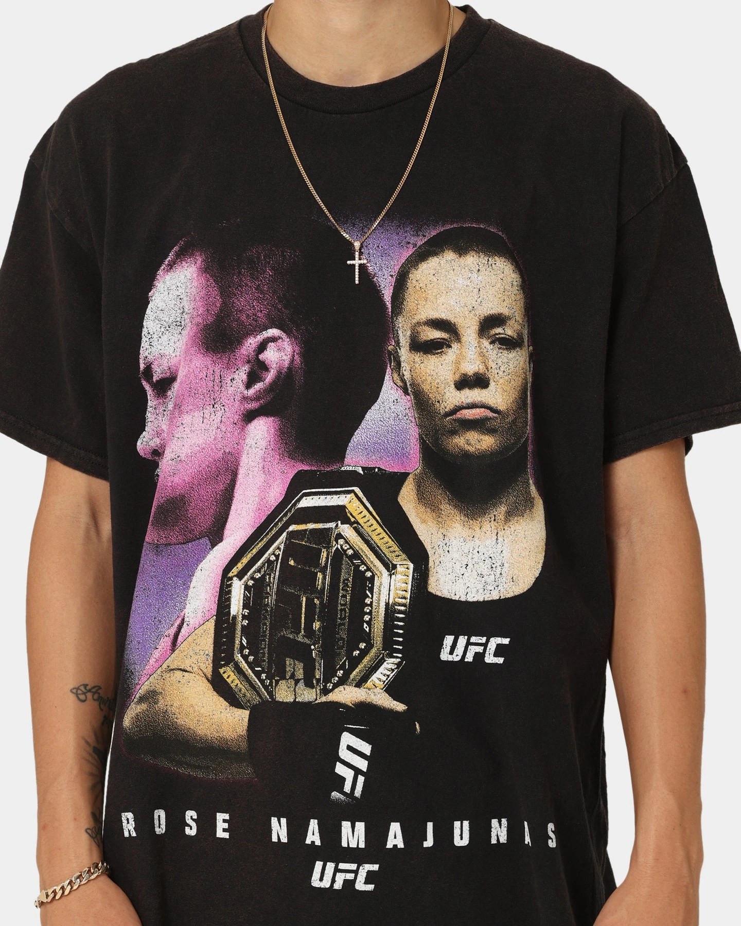 UFC By Goat Crew Rose Namajunas Vintage T-Shirt Black Wash 5 UFC By Goat Crew Rose Namajunas Vintage T-Shirt Black Wash - Image 3