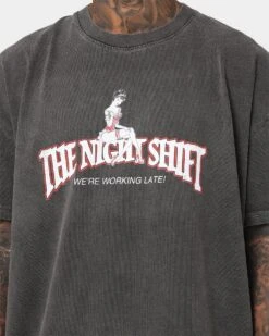 The Night Shift Gentleman's Club Heavyweight Vintage T-Shirt Black Wash -Culture Kings 02044566 YB295 mens 050