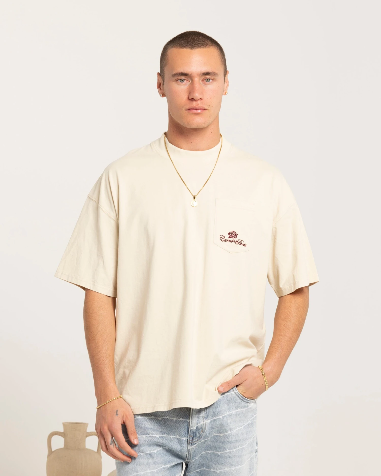 Carre Class Oversized Pocket T-Shirt Light Stone 3 Carre Class Oversized Pocket T-Shirt Light Stone