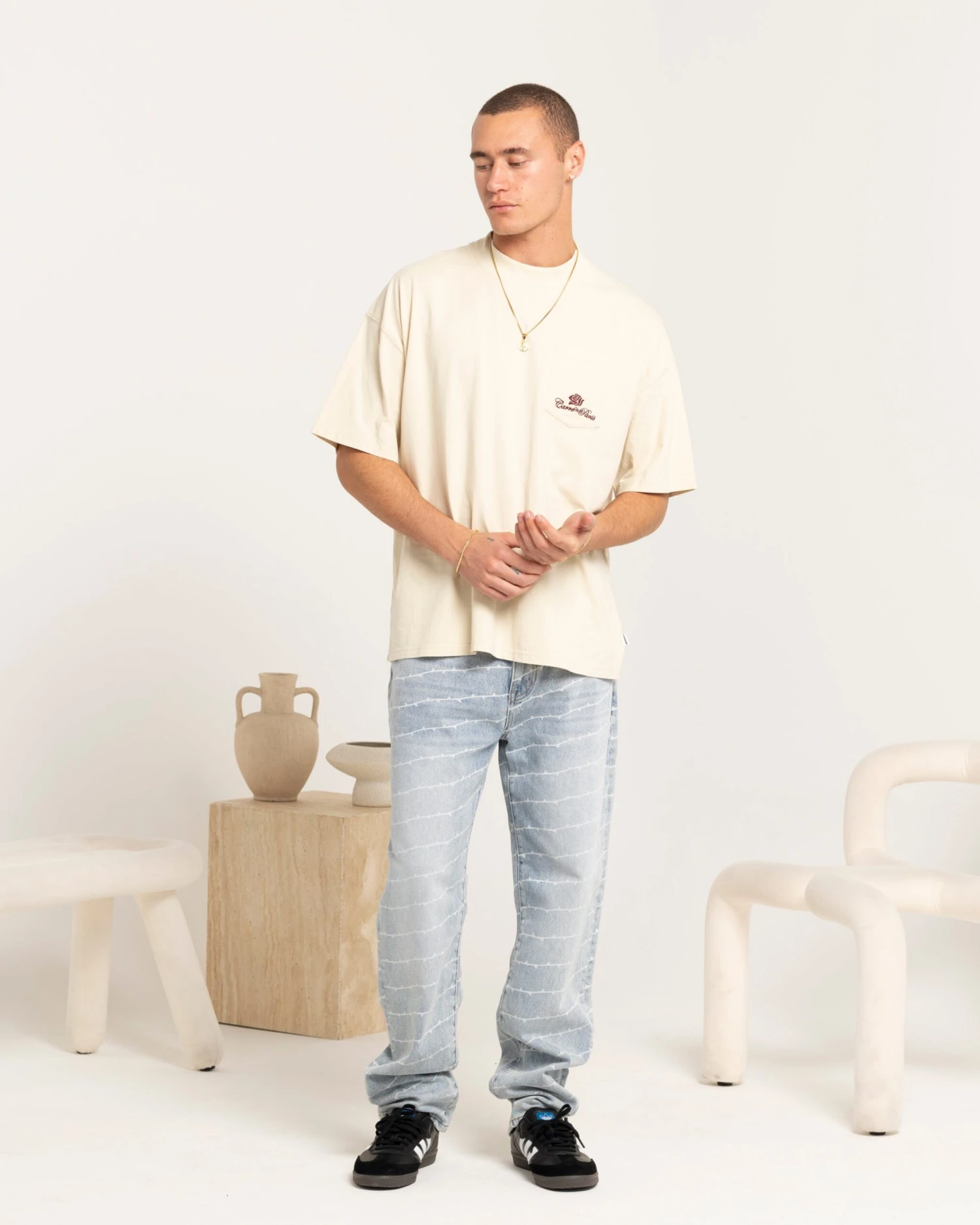 Carre Class Oversized Pocket T-Shirt Light Stone 4 Carre Class Oversized Pocket T-Shirt Light Stone - Image 2