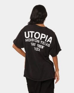 Goat Crew Utopia Vintage T-Shirt Washed Black -Culture Kings 02044758 YW607 womens 0020