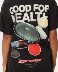 Goat Crew Good 4 Health Vintage T-Shirt Black Wash -Culture Kings 02044760 YB295 womens 0050