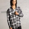 Saint Morta Mulberry Long Sleeve Flannel Shirt Black/White -Culture Kings 02044782 YB012 mens 00010