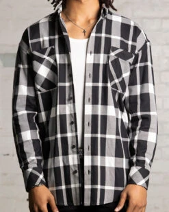 Saint Morta Mulberry Long Sleeve Flannel Shirt Black/White -Culture Kings 02044782 YB012 mens 00030